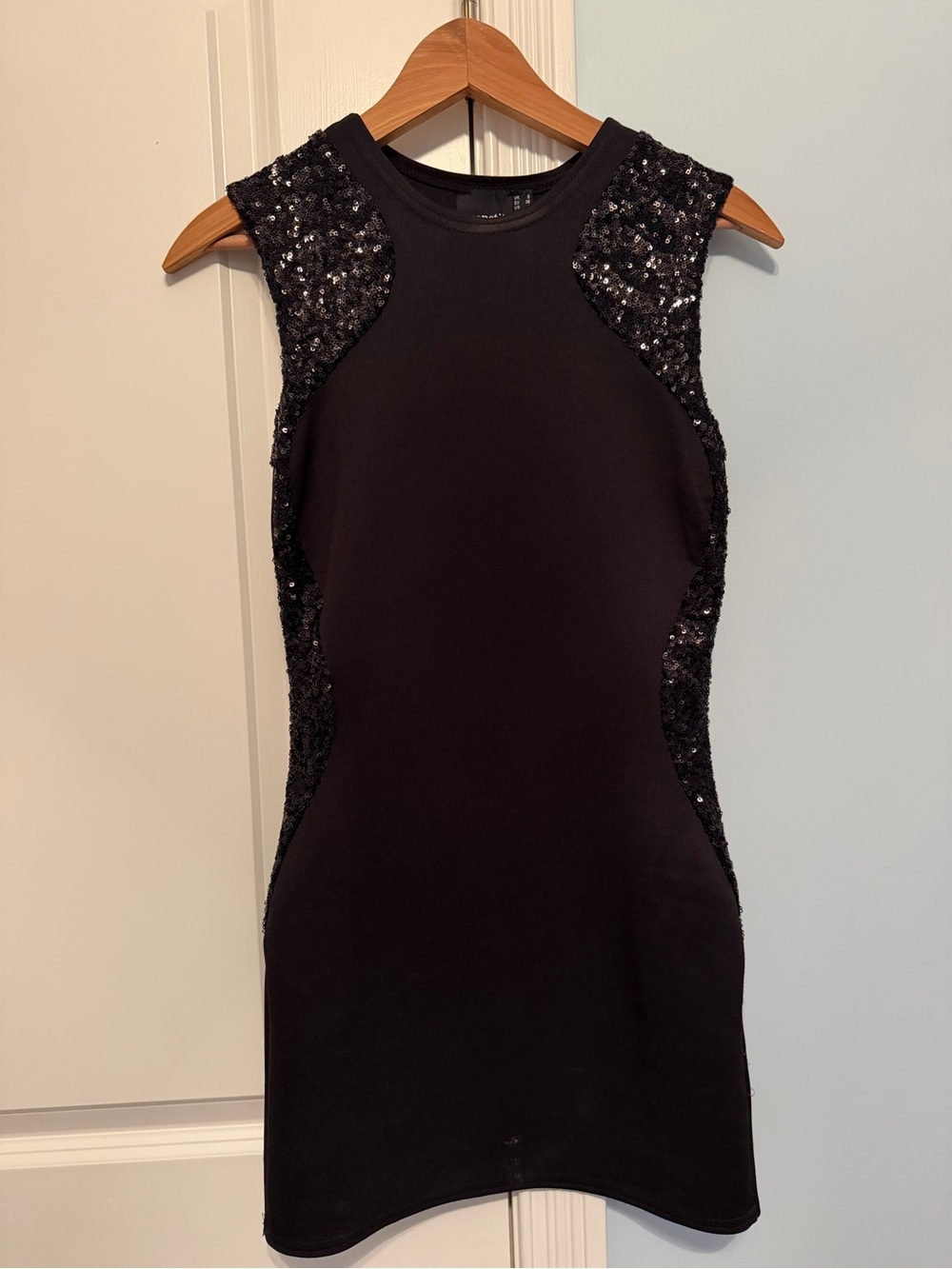 ASOS Petite Black Sequin Side-Panel Mini Dress